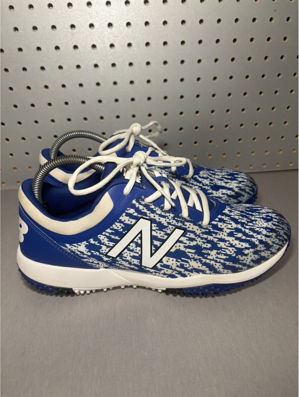 New Balance 4040v5 Baseball Cleats Men 10 Blue White Turf Trainers Shoes Revlite